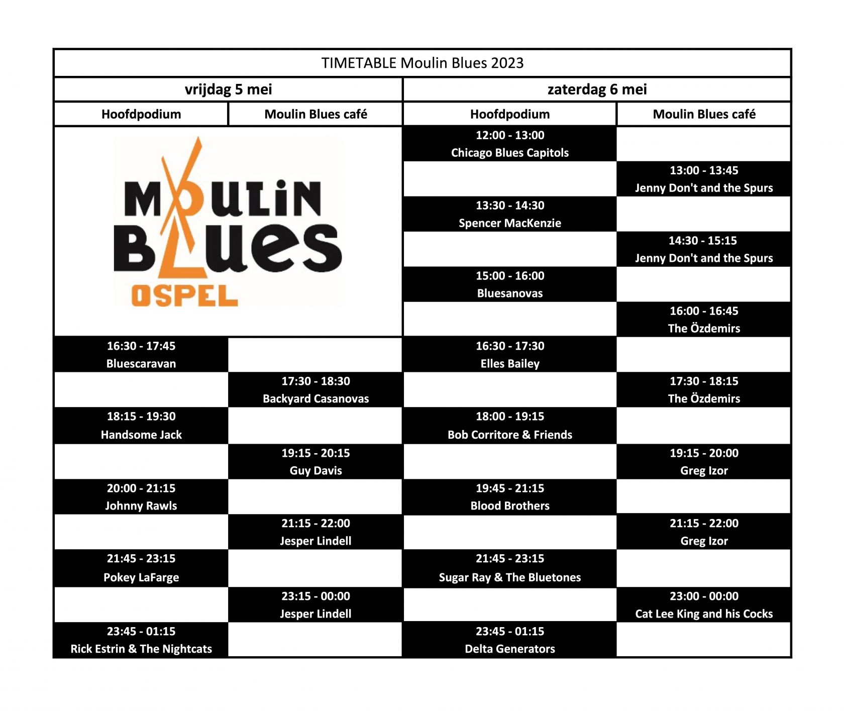 Timetable 2023